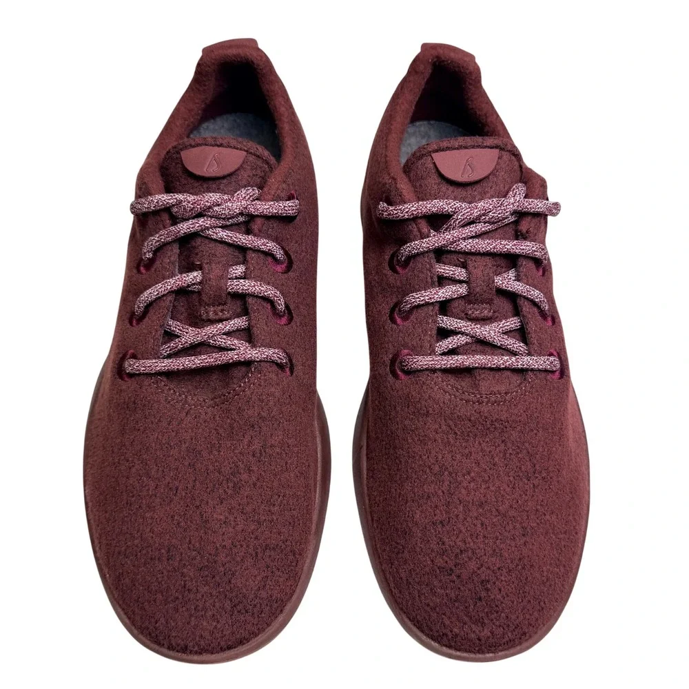 Allbirds‎ Wool Runners Sneakers Men 10 Burgundy Maroon Merino Wool Sustainable